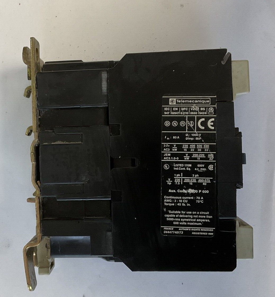 TELEMECANIQUE LC1 D4011 CONTACTOR 600VAC