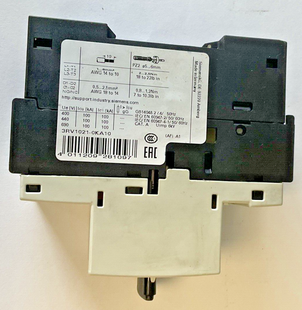 SIEMENS 3RV1021-0KA10,3RV1021-1KA10 MOTOR CONTROL 600V****LOTOF2***