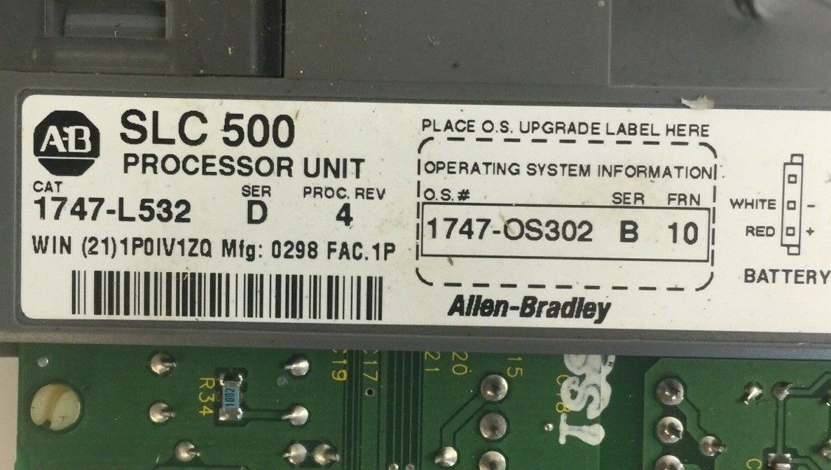 ALLEN BRADLEY 1747-L532 PROCESSOR UNIT SER D PROC REV 4 1747-OS302 SER B FRN 10