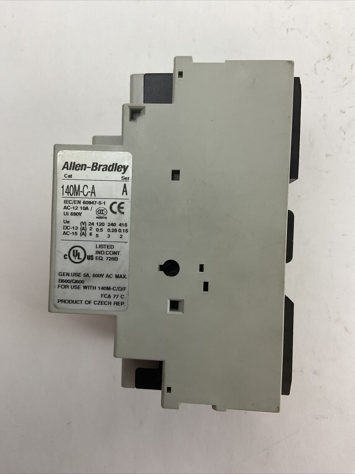 ALLEN BRADLEY 140M-C2E-B10 MOTOR PROTECTOR SER C 0.63-1.0A 140M-C-A SER A 600VAC