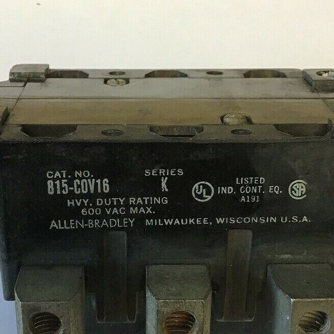 ALLEN BRADLEY 815-COV16 SER. K 600VAC HEAVY DUTY OVERLOAD RELAY 3POLE