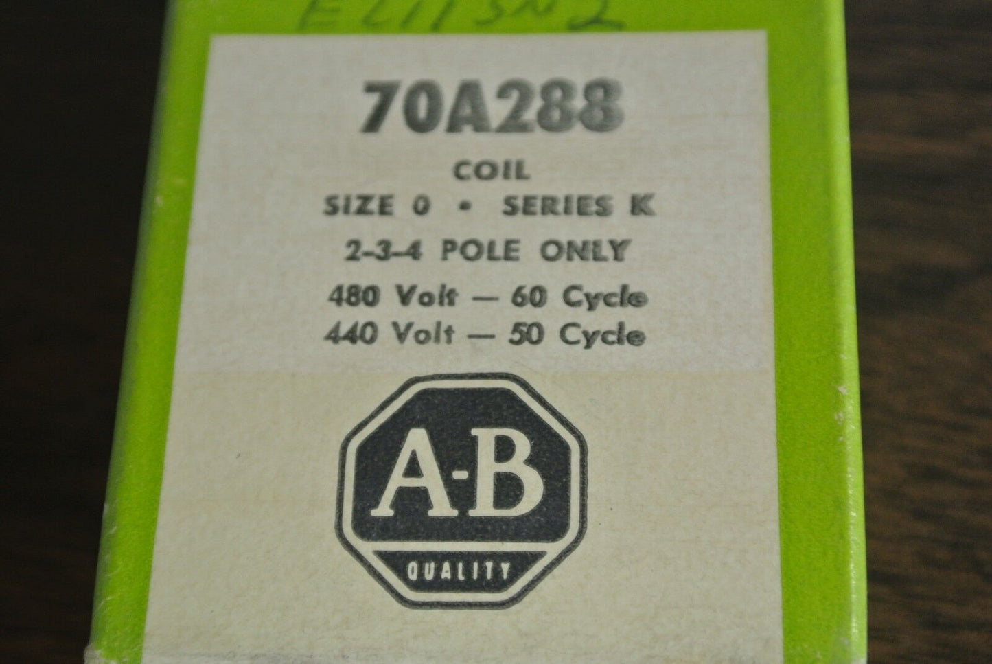 ALLEN-BRADLEY 70A288 COIL, SIZE 0, Series K 440-480V, 50-60Hz NEW SURPLUS LOT/2