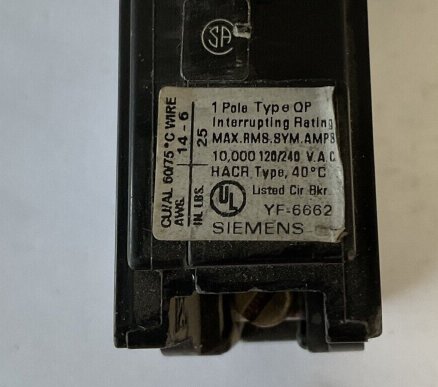 SIEMENS Q135 CIRCUIT BREAKER 120/240VAC 60HZ 35A 1POLE***LOTOF2***