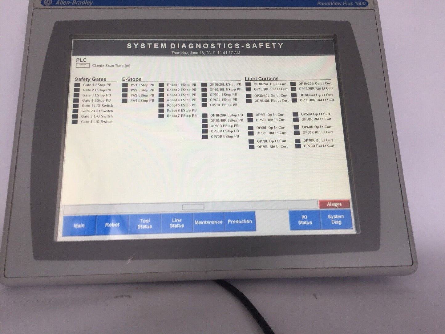 ALLEN BRADLEY 2711P-T15C4A7 PANELVIEW PLUS 1500 ASSEMBLED TERMINAL SER A TOUCH