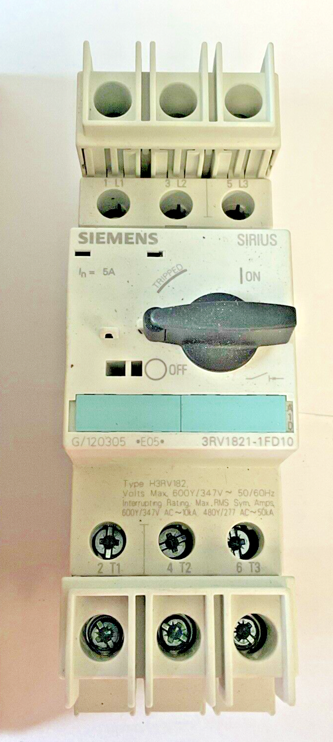 SIEMENS 3RV1821-1FD10 COMBINATION MOTOR CONTROL 5A