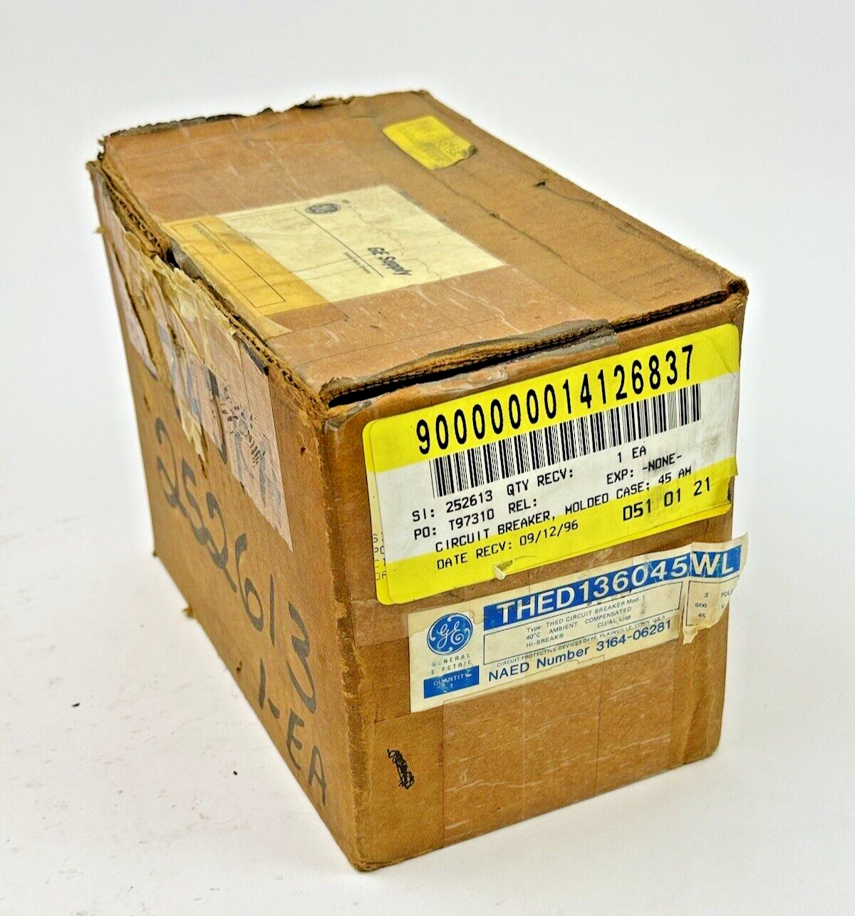 GE - THED136045WL - MOLDED CASE CIRCUIT BREAKER - 45 A, 600 VAC, 3 POLE