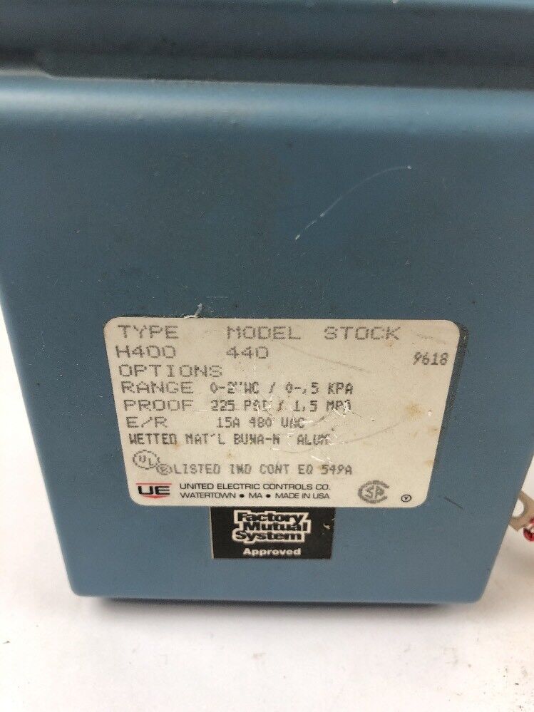 UNITED ELECTRIC CONTROLS H400 440 PRESSURE SWITCH
