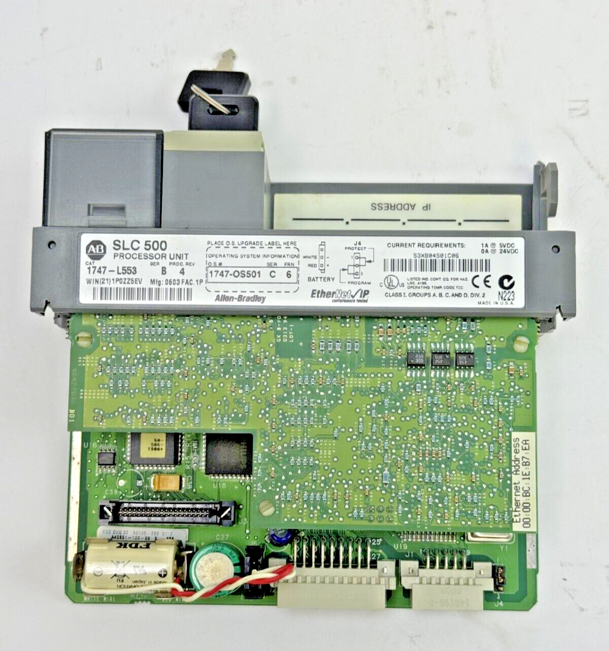 ALLEN-BRADLEY - 1747-L553 SER. B REV. 4 FRN: 6 - 5/05 CPU PROCESSOR **NO DOOR**