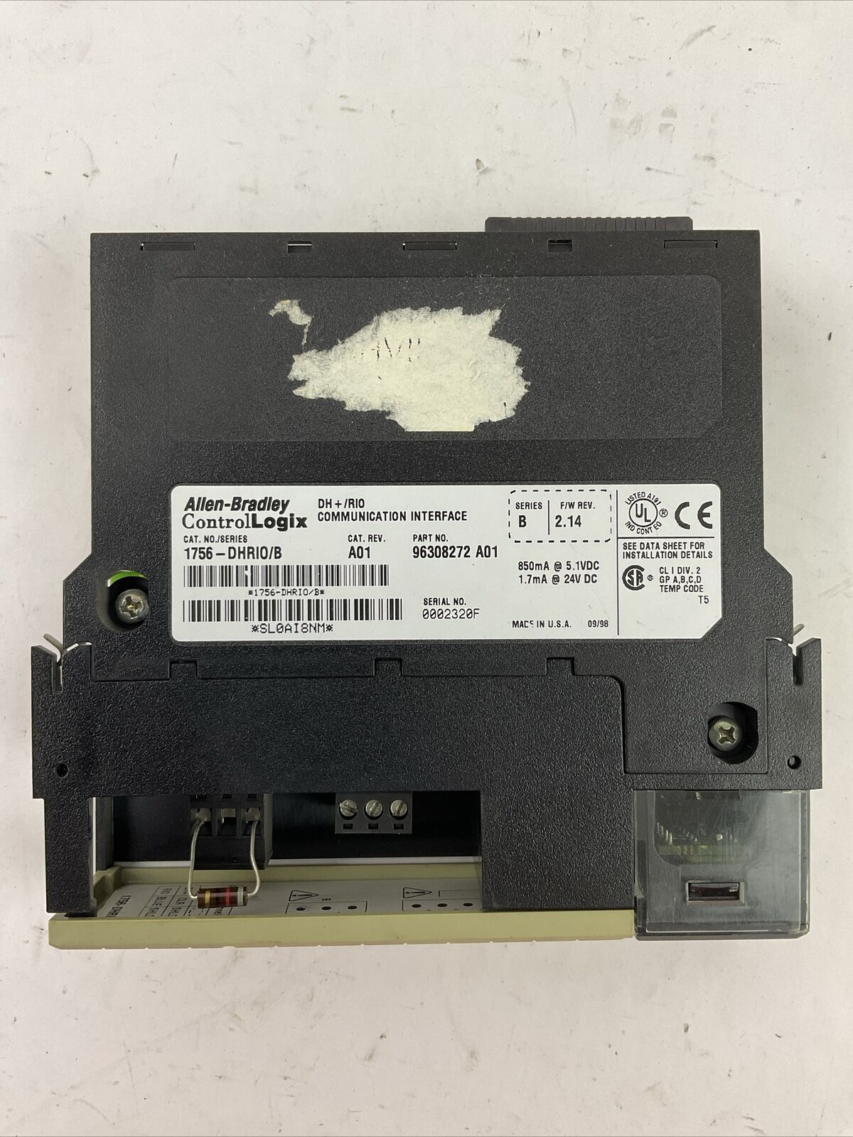 ALLEN BRADLEY 1756-DHRIO SER B CAT REV A01 F/W REV 2.14 COMMUNICATION INTERFACE