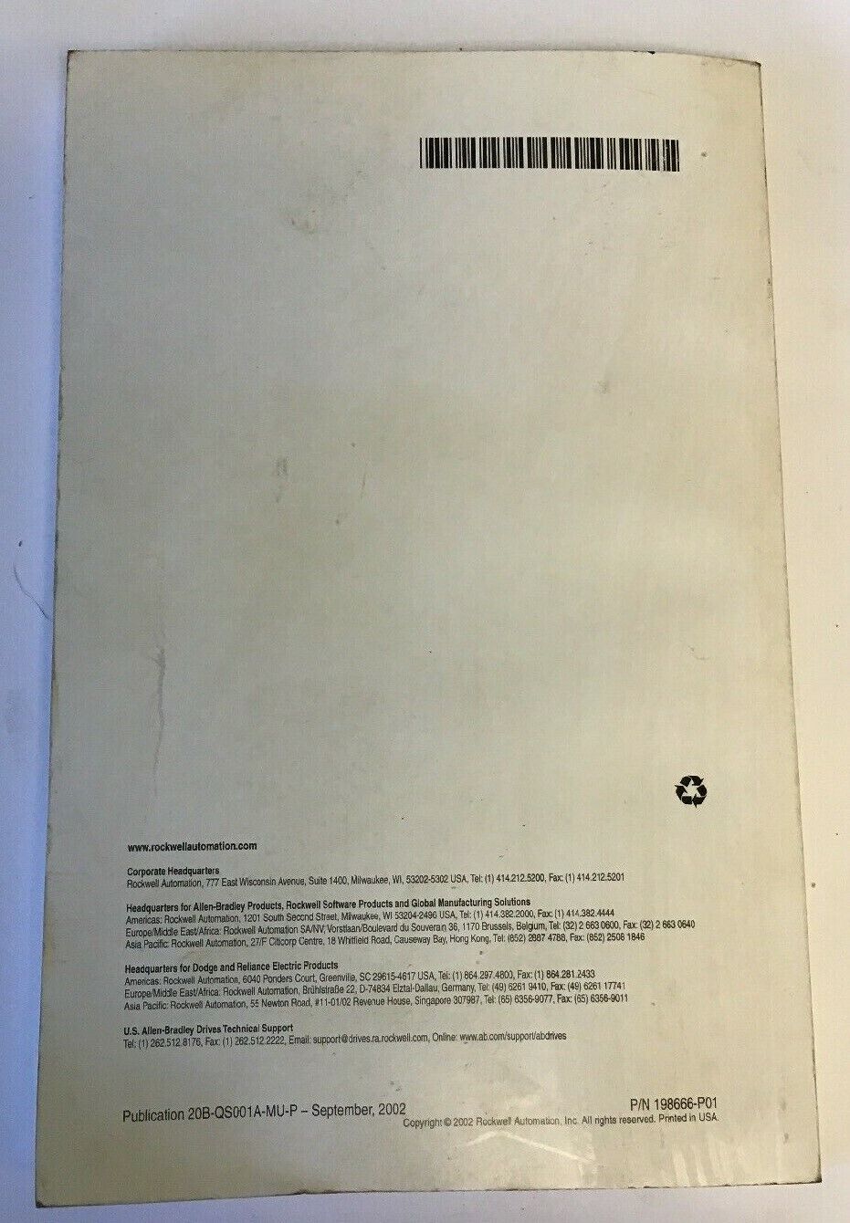 ALLEN BRADLEY POWER FLEX 700 QUICK START MANUAL 198666-P01