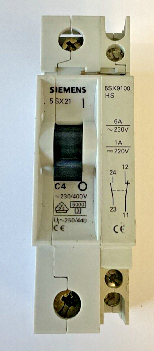 SIEMENS 5SX2 C2 & 5SX21 C4 CIRCUIT BREAKER W/ 5SX9100 HS 230/400V ****LOTOF6***