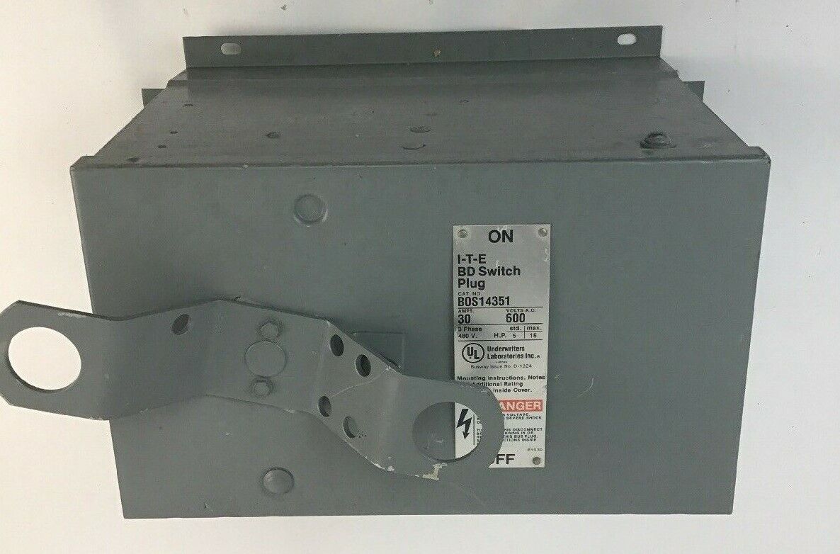 ITE BD SWITCH PLUG BOS14350 30 AMP 600VAC 3PHASE 480V