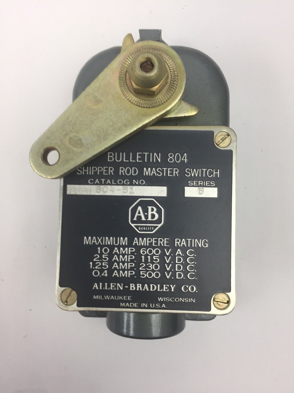 ALLEN BRADLEY 804-B1 SHIPPER ROD MASTER SWITCH