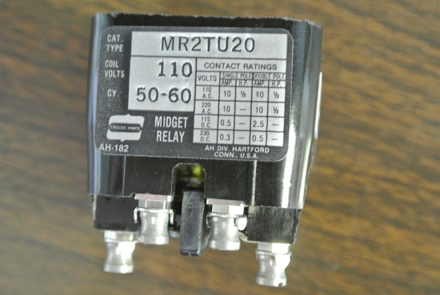 ARROW HART / COOPER MR2TU20 MR RELAY, 2 POLE, OPEN & CLOSED / 110V - BOX of 10