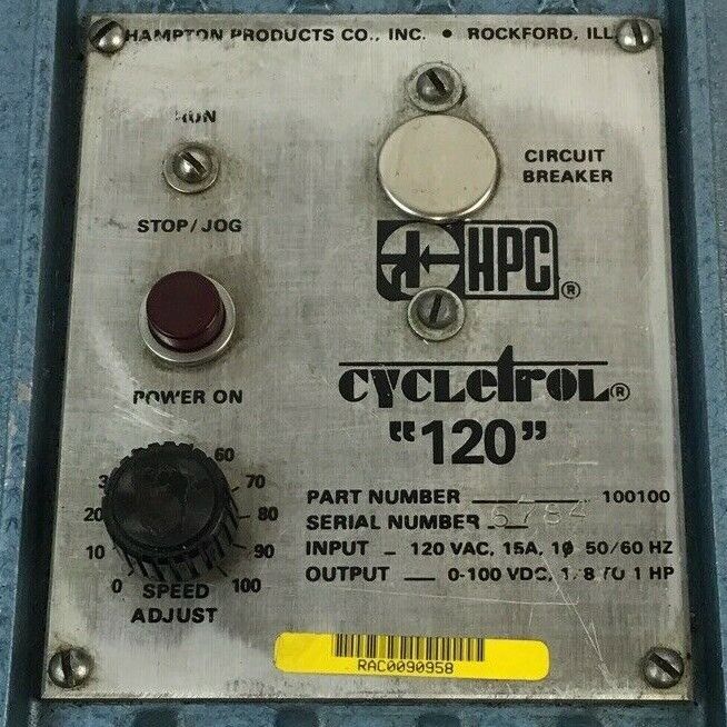 HAMPTON HPC 100100 CYCLETROL 120 120VAC 15A 50/60HZ 1HP 100VDC W/O TOGGLE SWITCH