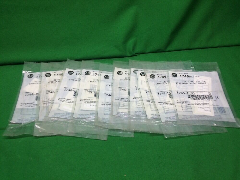 *LOT OF 10* ALLEN BRADLEY 1746-RL52 OCTAL LABEL KIT FOR 1746-OG16 OUTPUT MODULE