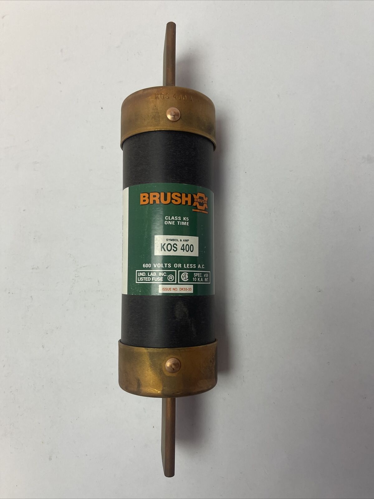 BRUSH KOS400 CLASS K5 ONE TIME FUSE 600VAC 400AMP