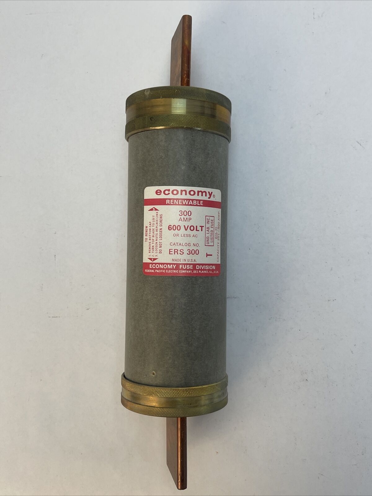 ECONOMY ERS 300 RENEWABLE FUSE 300AMP 600VAC