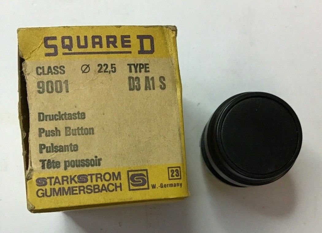 SQUARE D 9001 D3A1S PUSHBUTTON FLUSH BLACK***LOTOF2***