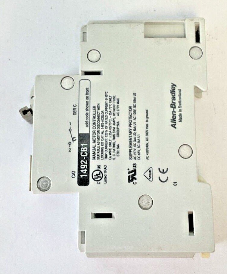 ALLEN BRADLEY 1492-CB1 G030 CIRCUIT BREAKER 3A SER.C 1/3HP 277VAC 1PH**LOTOF4**