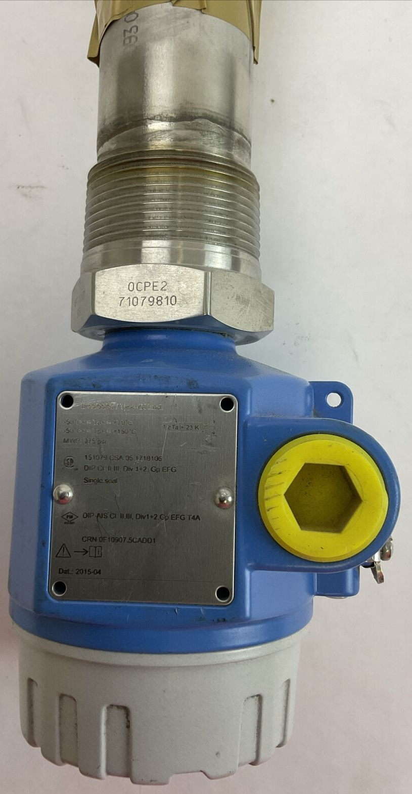 ENDRESS + HAUSER FTM51-DGJ2P1A37AA POINT LEVEL SWITCH 19...250VAC 50/60HZ