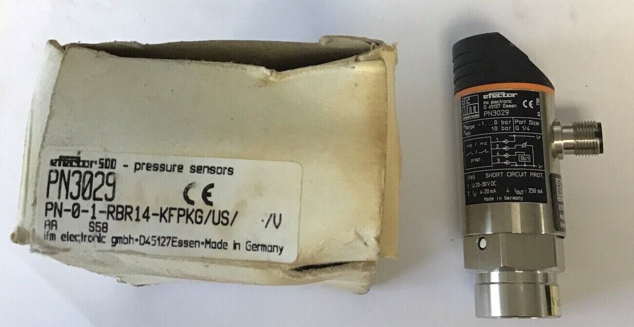 IFM EFECTOR PN3029 PRESSURE SENSOR 30VDC 4-20MA