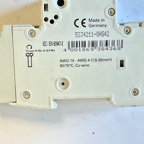SIEMENS 5SJ4211-8HG42 CIRCUIT BREAKER 5A CHAR.D TYPE NSJ 230V