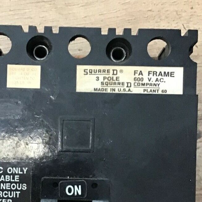 SQUARE D FAL-36007-12M CIRCUIT BREAKER 7AMP MISSING LUGS****LOTOF3***