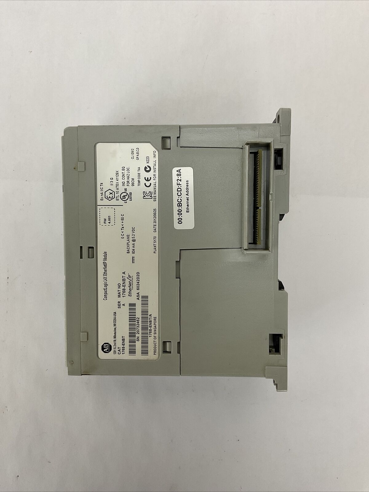 ALLEN BRADLEY 1768-ENBT SER A FW 4.001 COMPACT LOGIX L4X EHTERNER/IP MODULE