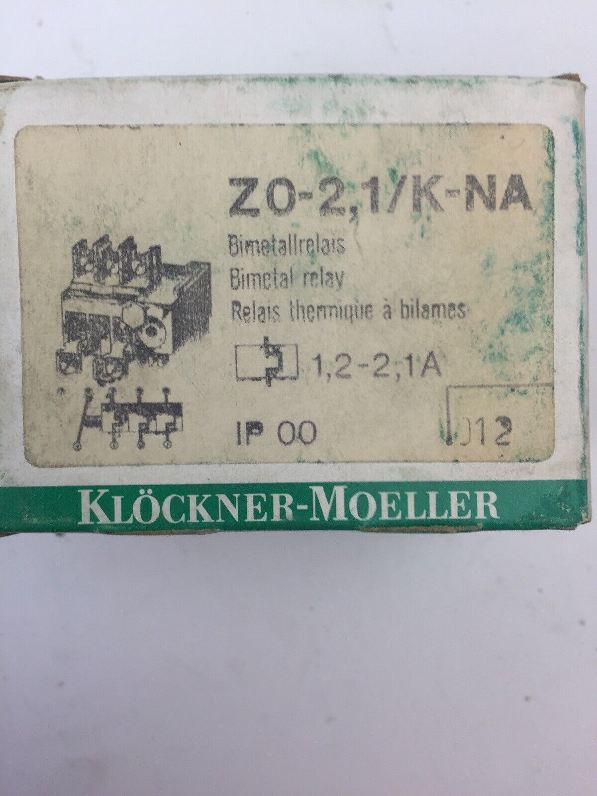 KLOCKNER MOELLER Z0-2,1/K-NA RELAY 600VAC 1.2-2.1AMP