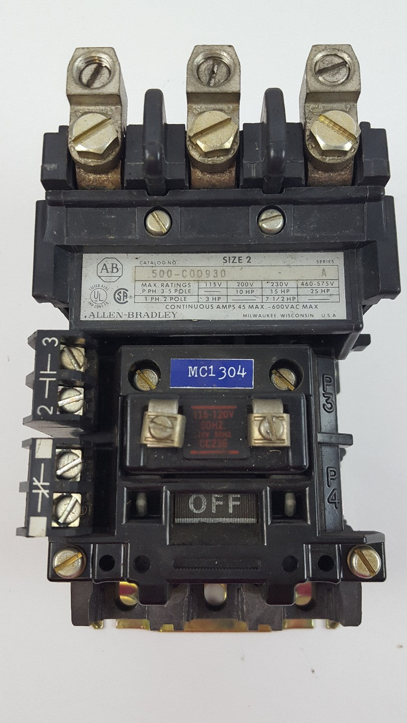 Allen Bradley 500-C0D930 600VAC 45AMPS