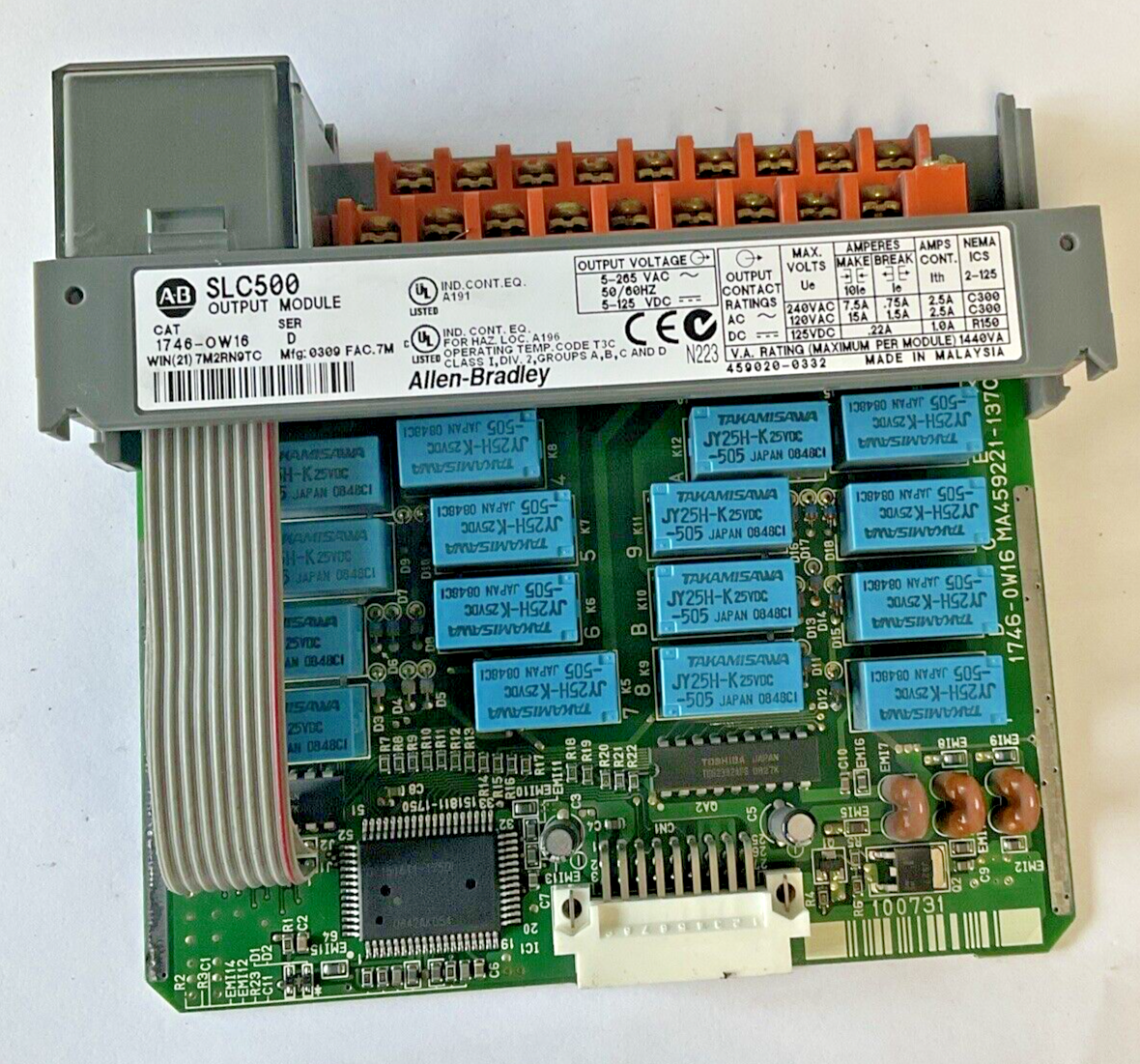 ALLEN BRADLEY 1746-0W16 OUTPUT MODULE SER.D