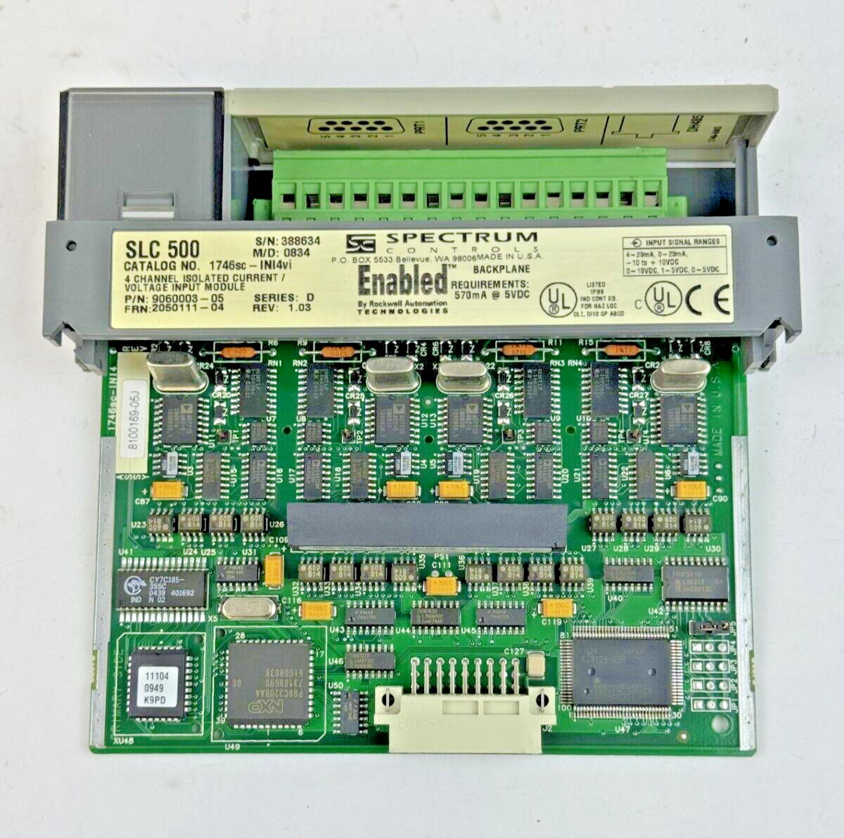 ALLEN-BRADLEY - 1746sc-INI4vi SER. D F/R: 1.03 - SLC 500 4 CHANNEL INPUT MODULE