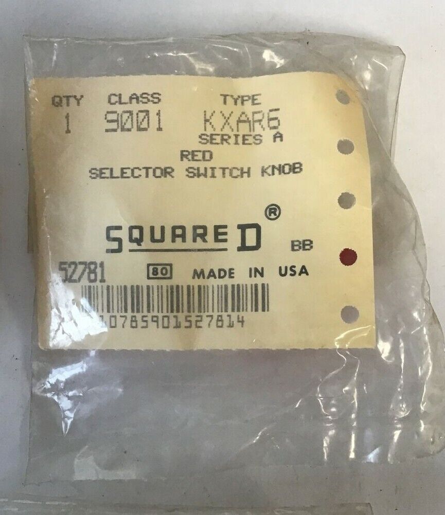 SQUARE D 9001 KXAR6 / 9001KXAR6 RED SELECTOR SWITCH KNOB ***LOTOF5***