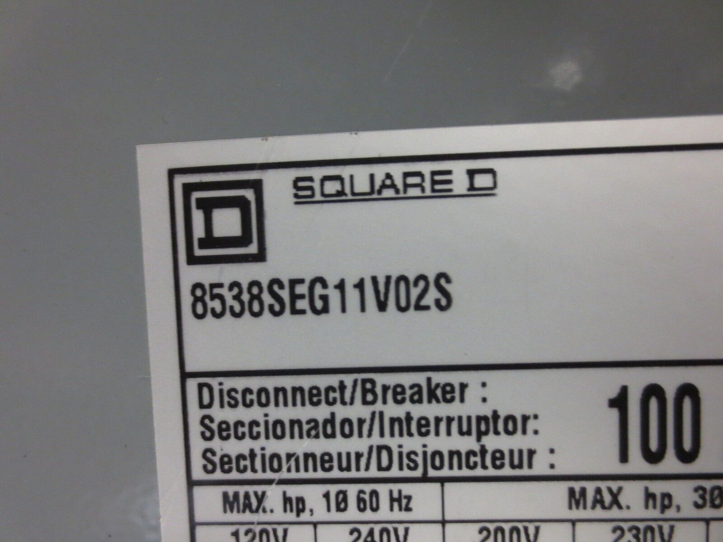 SQUARE D 8538SEG11V02S SIZE 3 COMBO BOX -