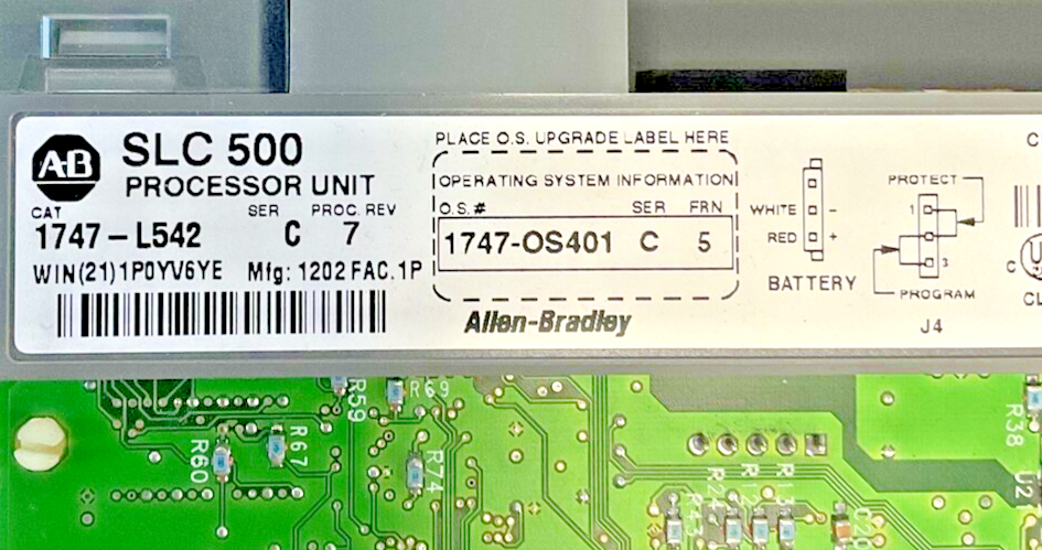 ALLEN BRADLEY 1747-L542 SER.C PREC.REV.7 PROCESSOR UNIT SER.D 24VDC*NOCOVERDOOR*