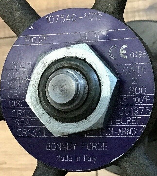 BONNEY FORGE 2"-800 GATE VALVE HL11 A105N BODY 107540-*015