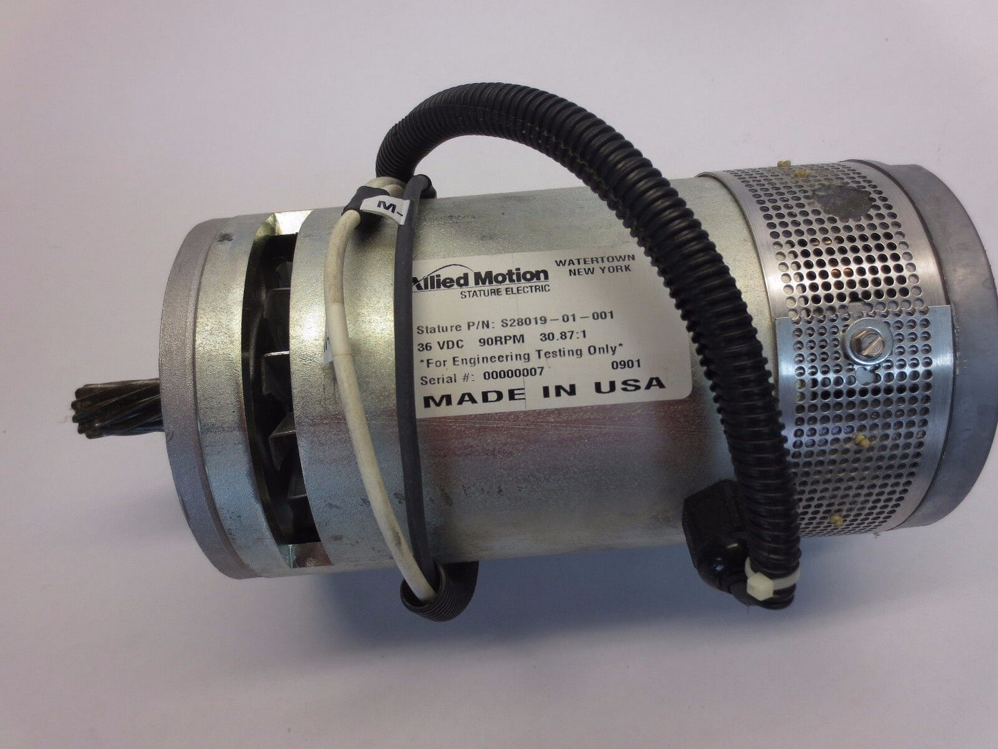 ALLIED MOTION / STATURE ELECTRIC S28019-01-001 MOTOR 36VDC, 90RPM, 30.87:1 RATIO