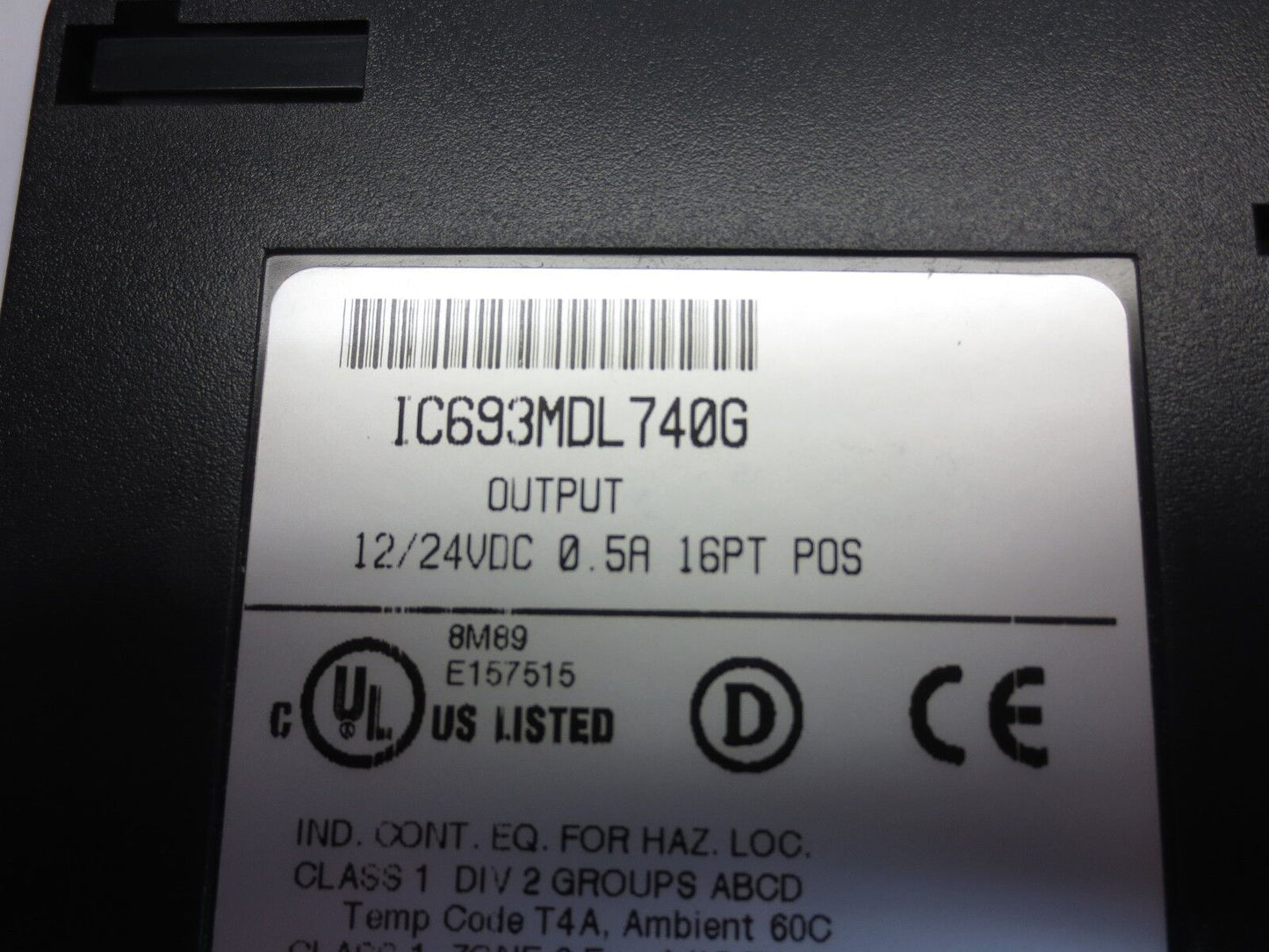GE FANUC IC693MDL740G OUTPUT MODULE, 12/24VDC 0.5A 16PT POS