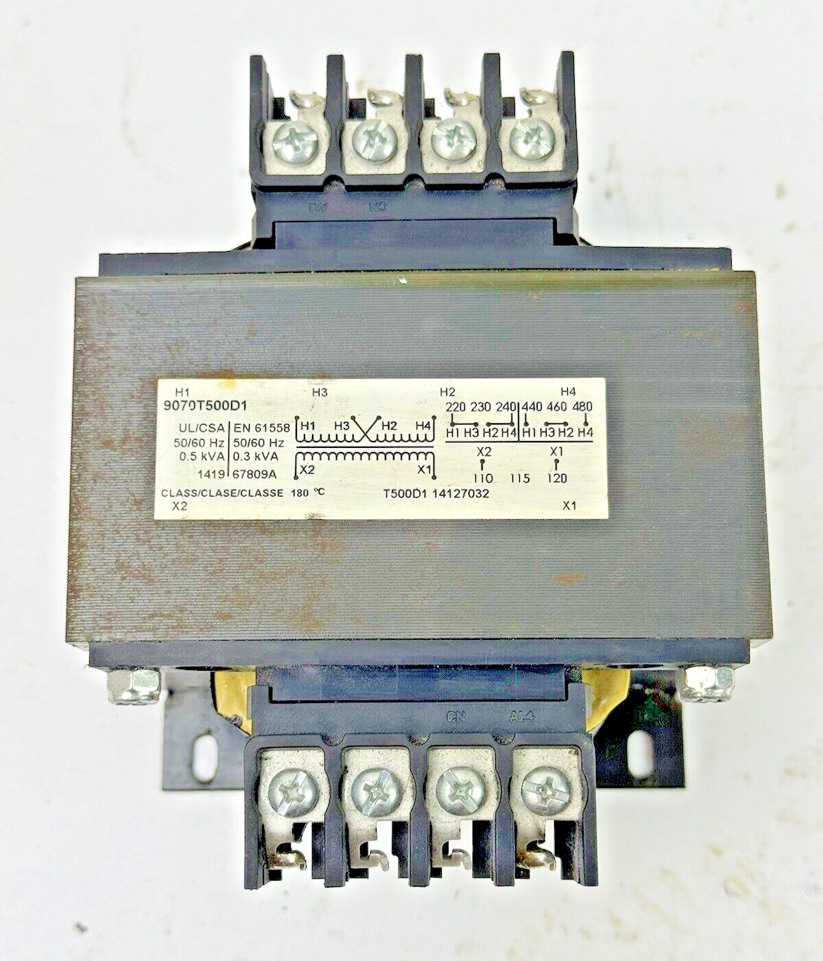 SQUARE D - 9070T500D1 - INDUSTRIAL CONTROL TRANSFORMER - 50/60 HZ, 0.5 KVA