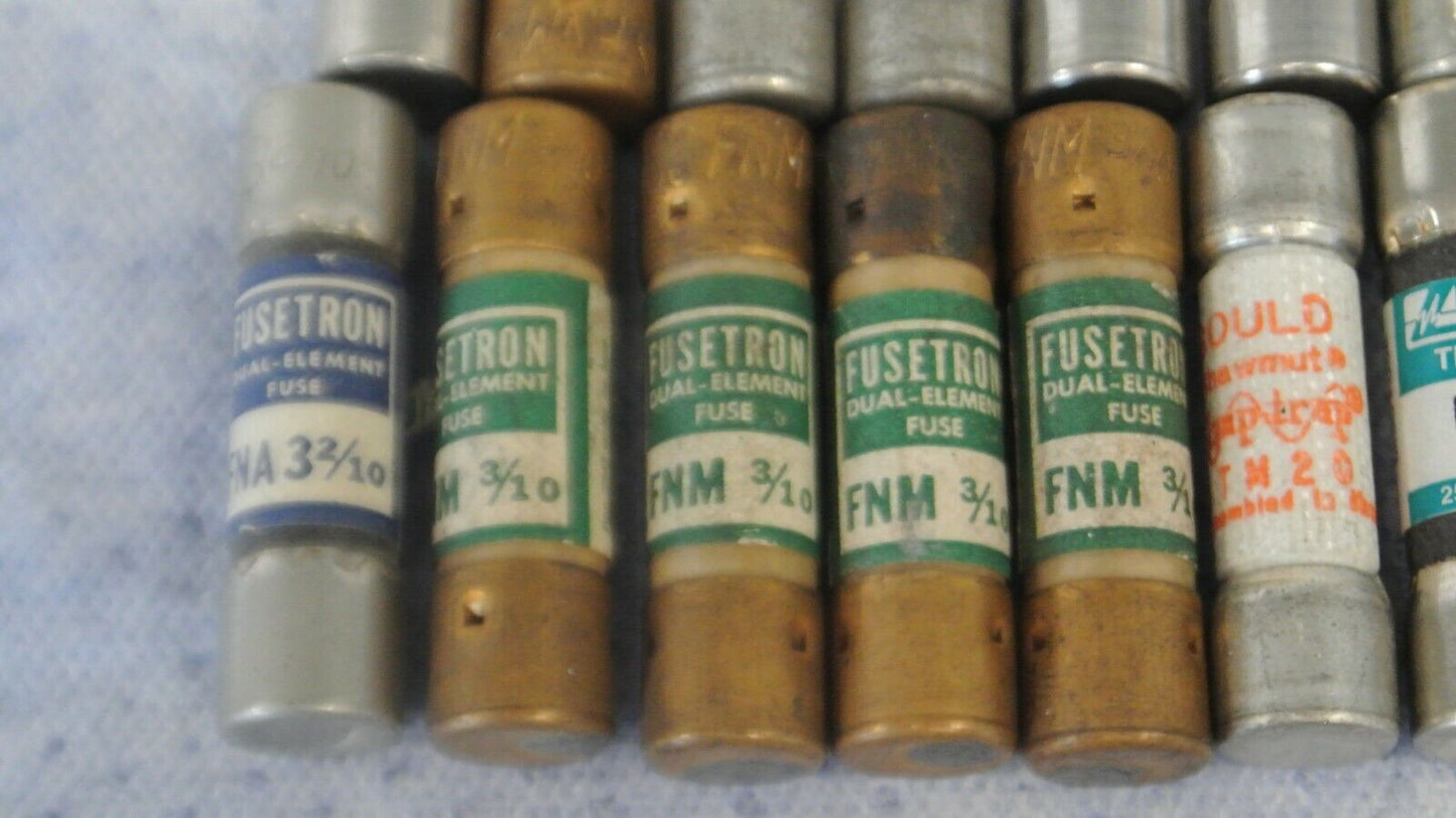 LOT of 20 ASSORTED MIDGET FUSES 3/10A to 30A / SEE LIST BELOW / NEW SURPLUS