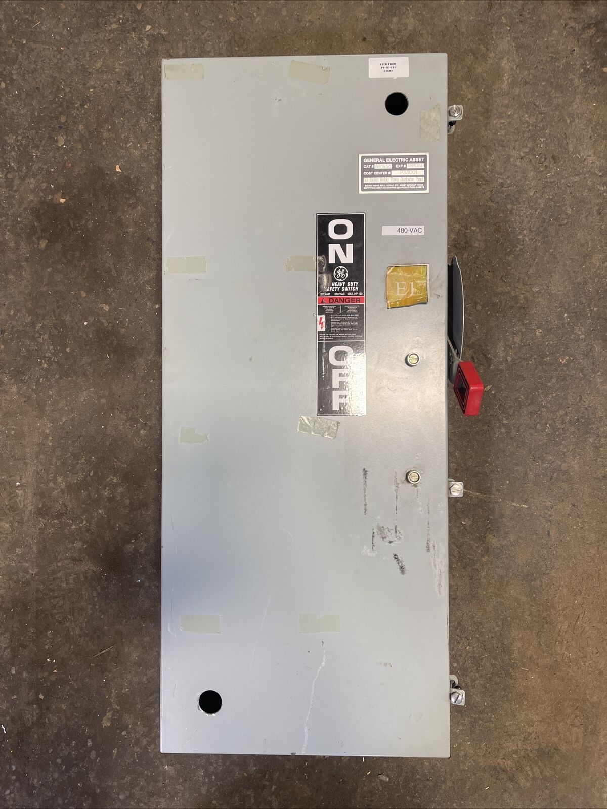 GE TH3364J MODEL 11 FUSIBLE SAFETY SWITCH 200A 600VAC 250VDC 150HP TYPE 1, 5, 12