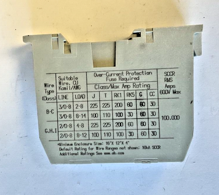 ALLEN BRADLEY 1492-PDE1142 POWER DITRIBUTION BLOCK SER.A 200A 600V