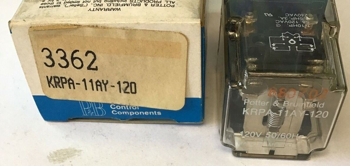 POTTER&BRUMFIELD KRPA-11AY-12 RELAY 120V 50/60HZ ***LOTOF3***