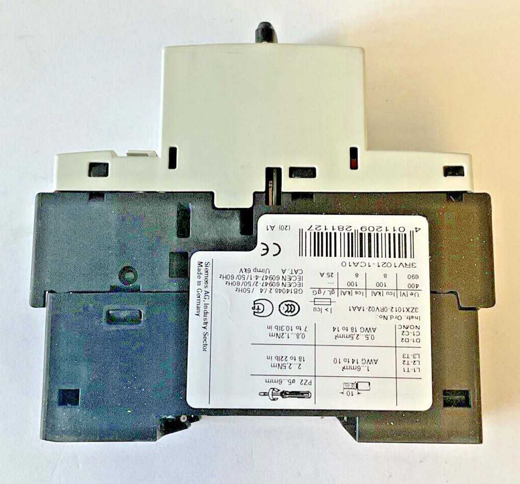 SIEMENS 3RV1021-1CA10 MOTOR CONTROL 1.8-2.5A