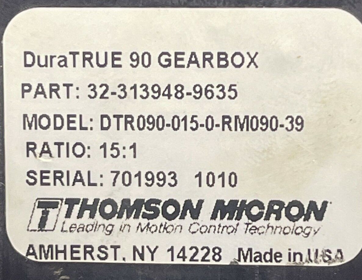 THOMSON MICRON DTR090-015-0-RM090-39 PLANETARY GEARBOX 32-313948-9635