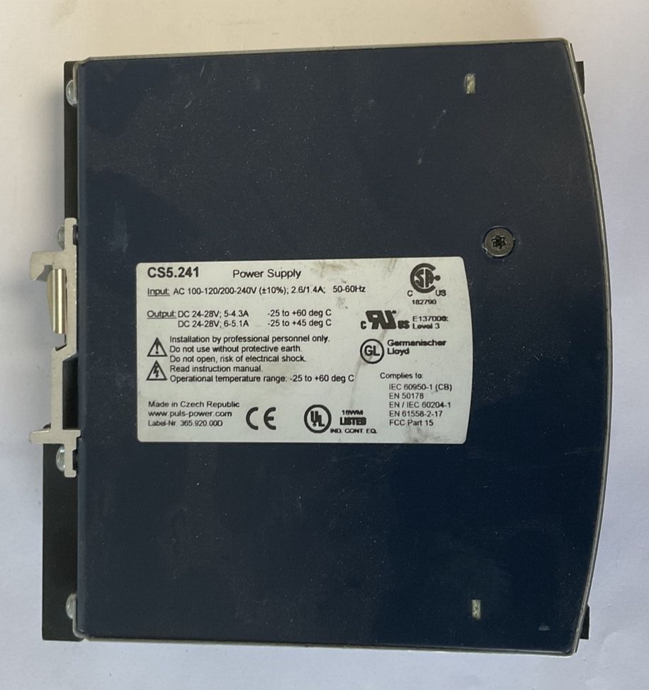 PULS CS5.241 POWER SUPPLY 24VDC 5A 240VAC 50/60HZ