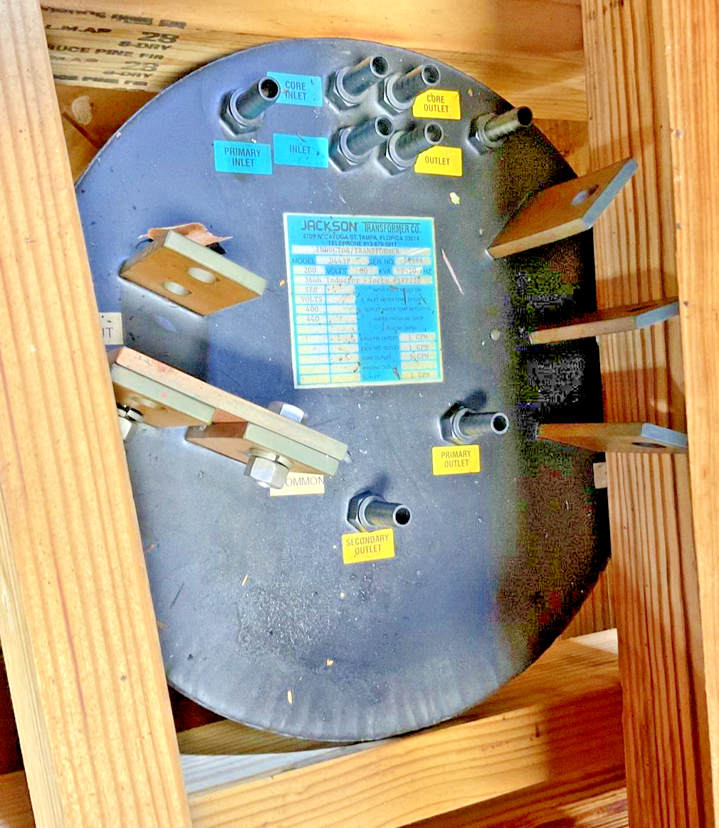 JACKSON TRANSFORMER D443F INDUCTOR / TRANSFORMER 60KVA 3-10HZ 200 VOLTS