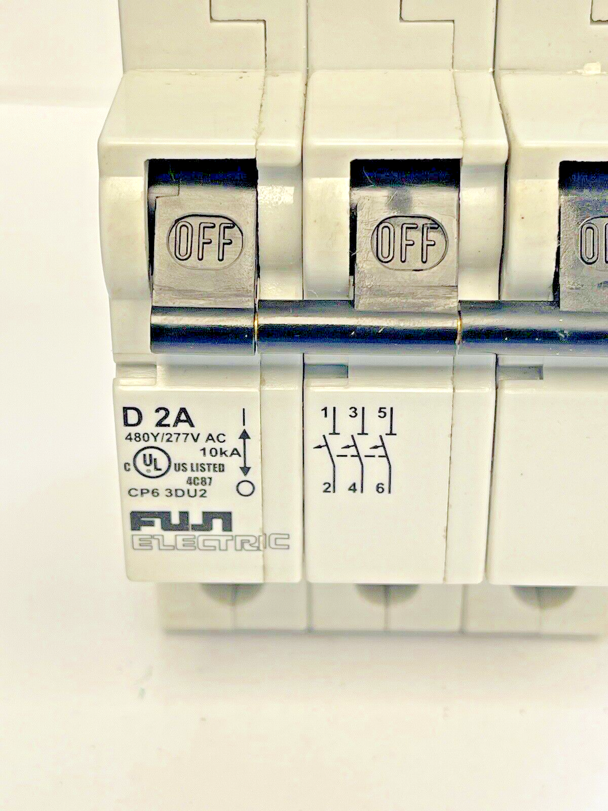 FUJI - CP6 3DU2 -2A MANUAL MOTOR CONTROLLER - 480/277 VAC & CP6 H1U AUX CONTACT