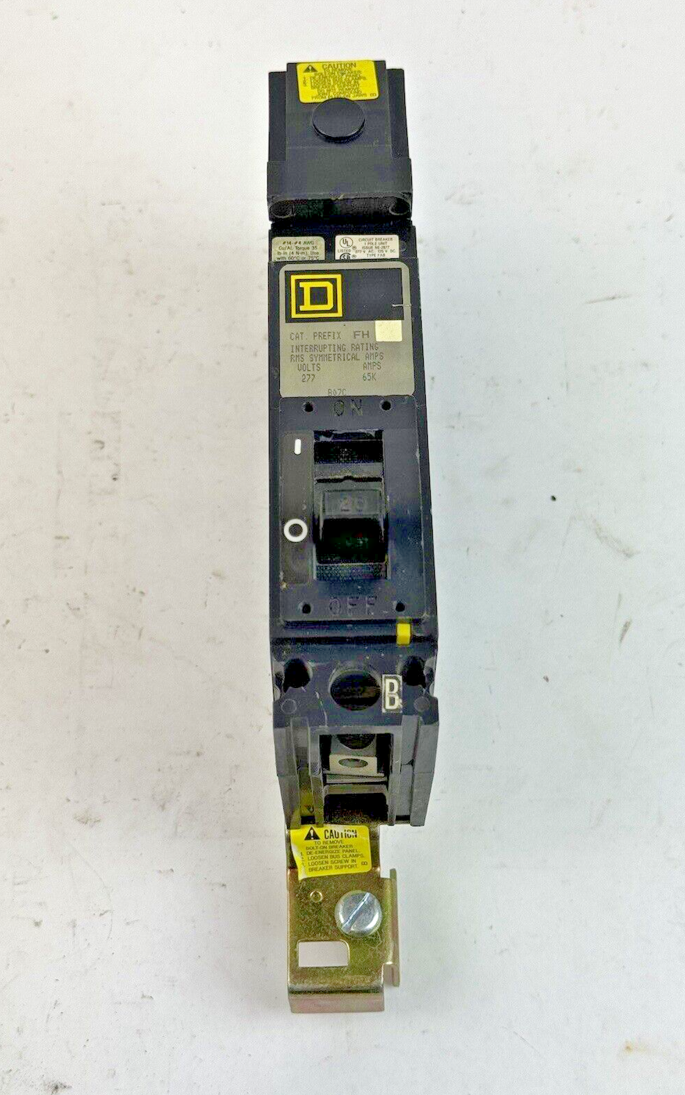 SQUARE D - FHB16020B - I-LINE MOLDED CASE CIRCUIT BREAKER - 1 POLE/ 20 A/ 277VAC